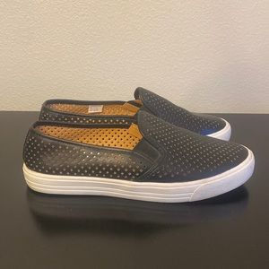 J. Crew Black Perforated Slip On Sneaker
